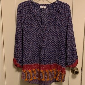 Beautiful Flowy Blouse With Wide 3/4 Sleeves boho lightweight